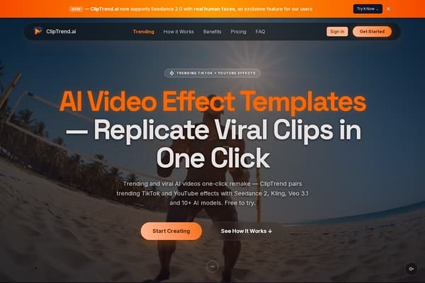 Cliptrend.ai screenshot