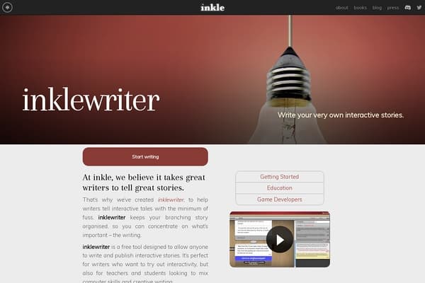 Inklewriter screenshot