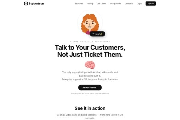 Supportson screenshot